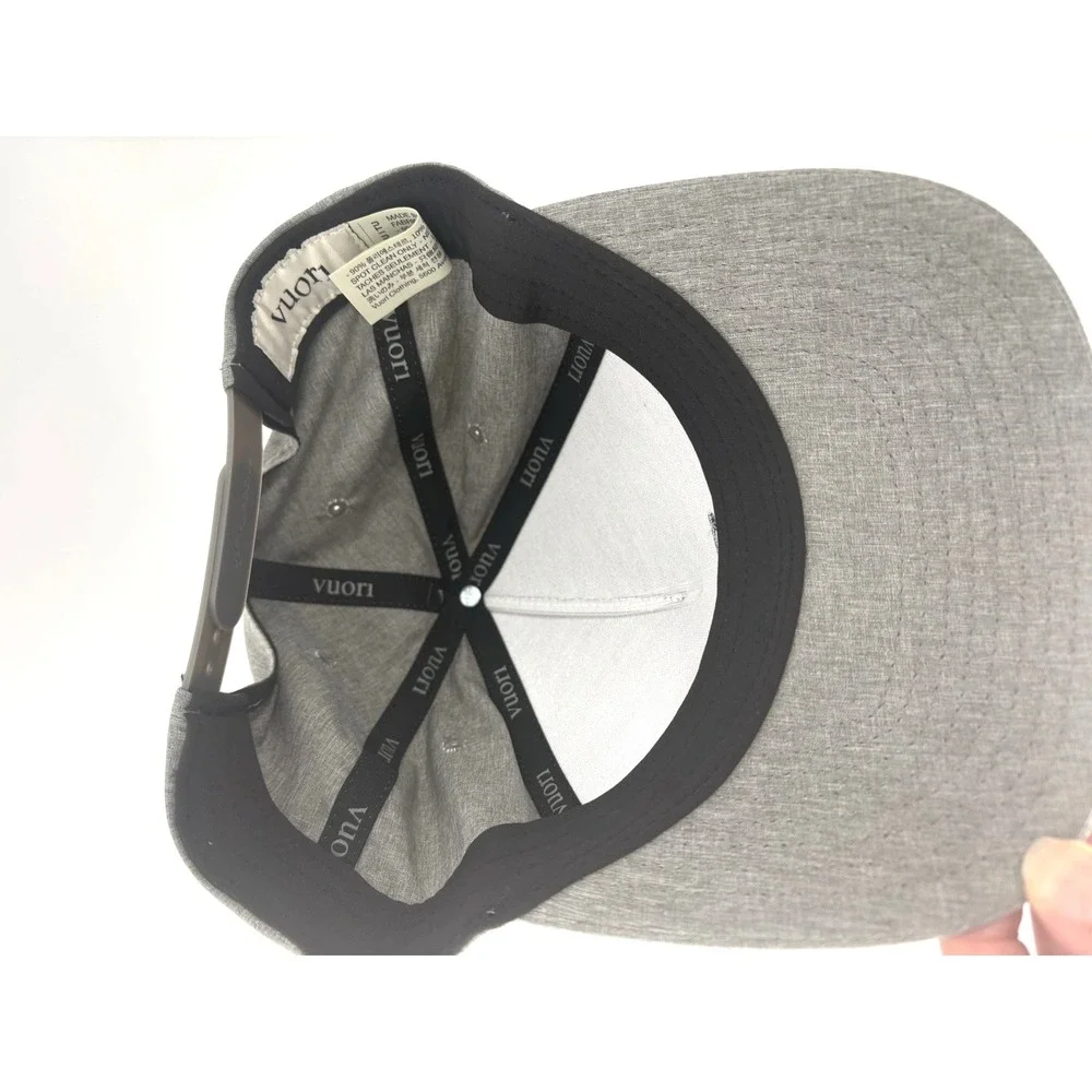 NWT Vuori Magnitude Hat Heather Gray Black V Logo Performance Snapback